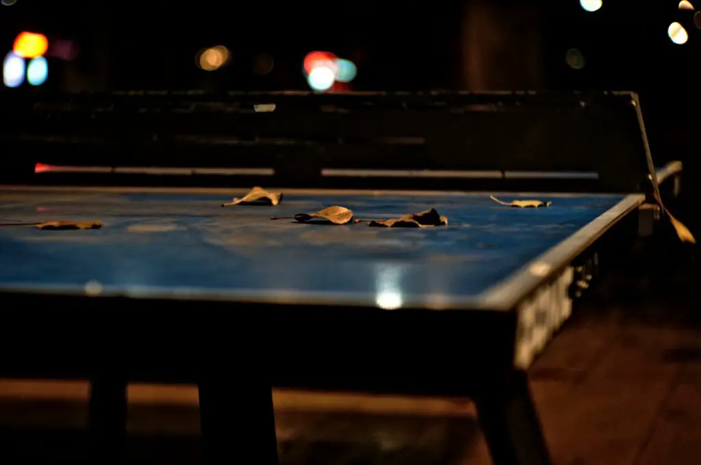 blue table tennis table